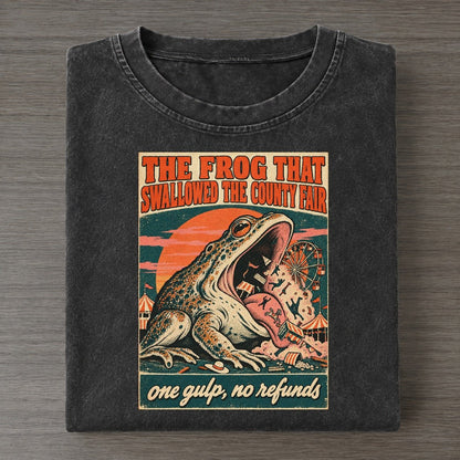 The Frog That Swallowed The County Fair Drive In Monsters Vintage T-shirt – Black