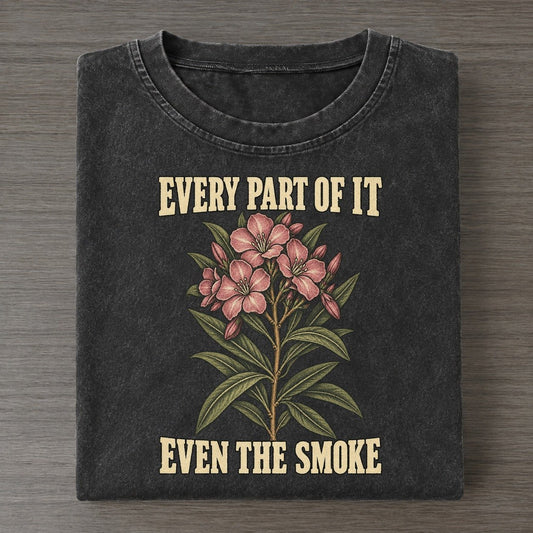 Even The Smoke Botanical Warnings Vintage T-shirt – Black