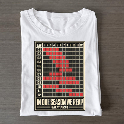 In Due Season We Reap Pit Board Parables Classic T-shirt – White