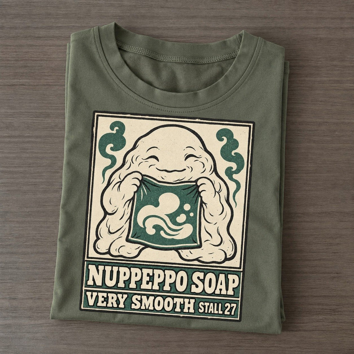 Nuppeppo Soap Yokai Night Market Classic T-shirt – Army Green
