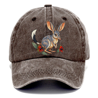 Greater Bilby And Sturt Desert Pea Australia Cultural Icons Classic Cap – Brown