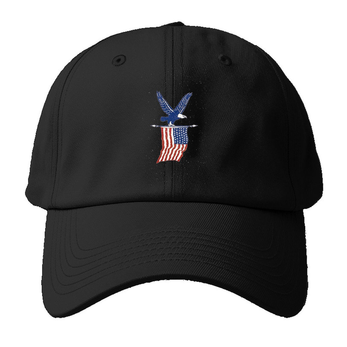 Eagle Flag Logo Baseball Cap – Black