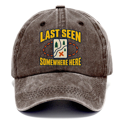 Last Seen Somewhere Here Disc Golf Classic Cap – Brown
