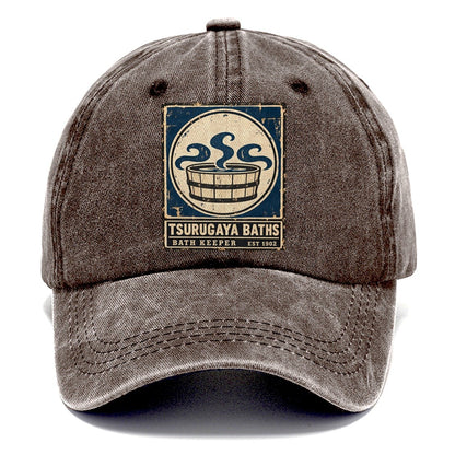 Tsurugaya Bath House Noren Trade Co Classic Cap – Brown