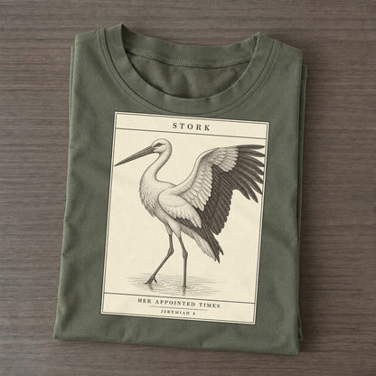 Stork Specimen Plate Creature Canticle Classic T-shirt – Army Green