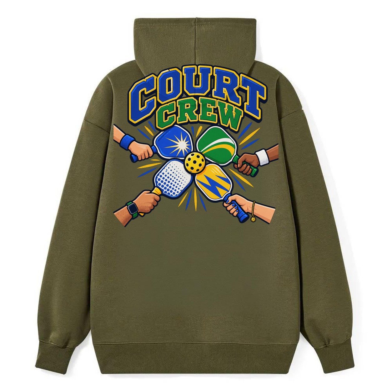 Court Crew Pickleball Life Classic Pullover Hoodie – Armygreen