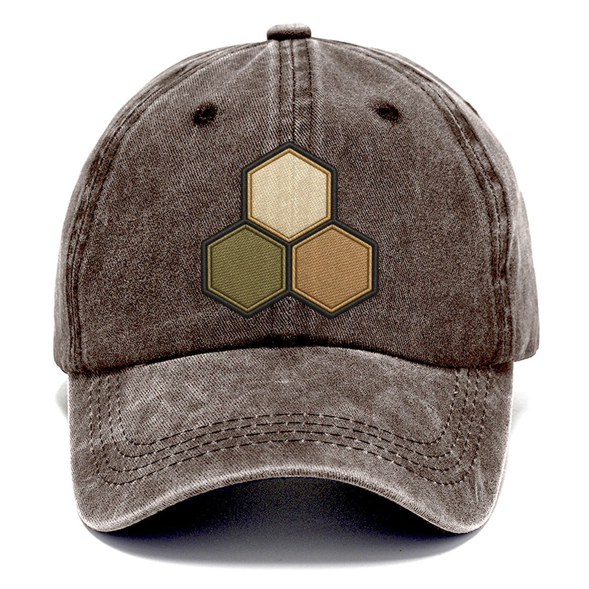 Three Hexagonal Tiles Clustered Board Games Classic Cap – Brown