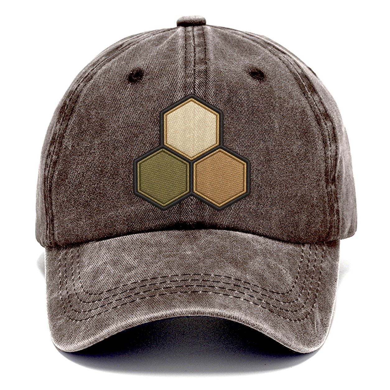 Three Hexagonal Tiles Clustered Board Games Classic Cap – Brown