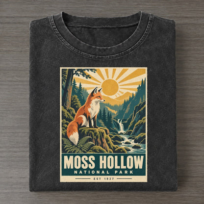 Moss Hollow Nowhere National Parks Vintage T-shirt – Black
