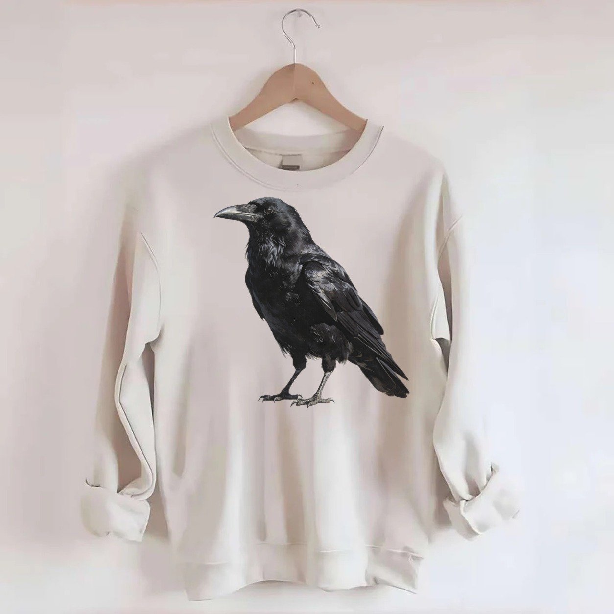 Raven Crewneck Sweatshirt – Biege