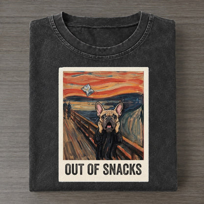 French Bulldog Scream Out Of Snacks Scream Vintage T-shirt – Black
