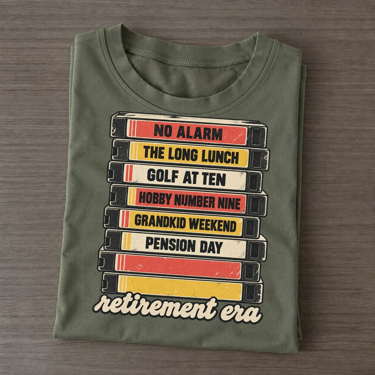 Retirement Era Rewind Shelf Classic T-shirt – Army Green