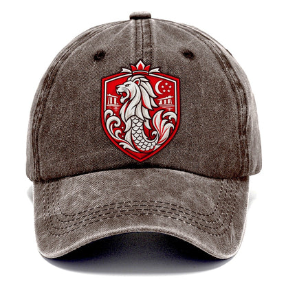 Singapore Minimal Emblem Country Logos Classic Cap – Brown