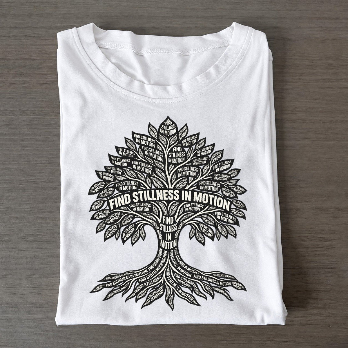 Quiet Tree Canopy Phrase Silhouette Classic T-shirt – White