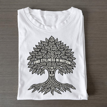 Quiet Tree Canopy Phrase Silhouette Classic T-shirt – White
