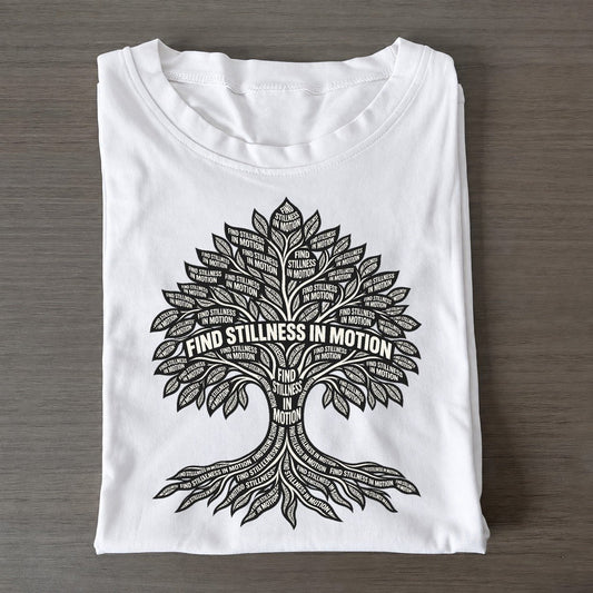 Quiet Tree Canopy Phrase Silhouette Classic T-shirt – White