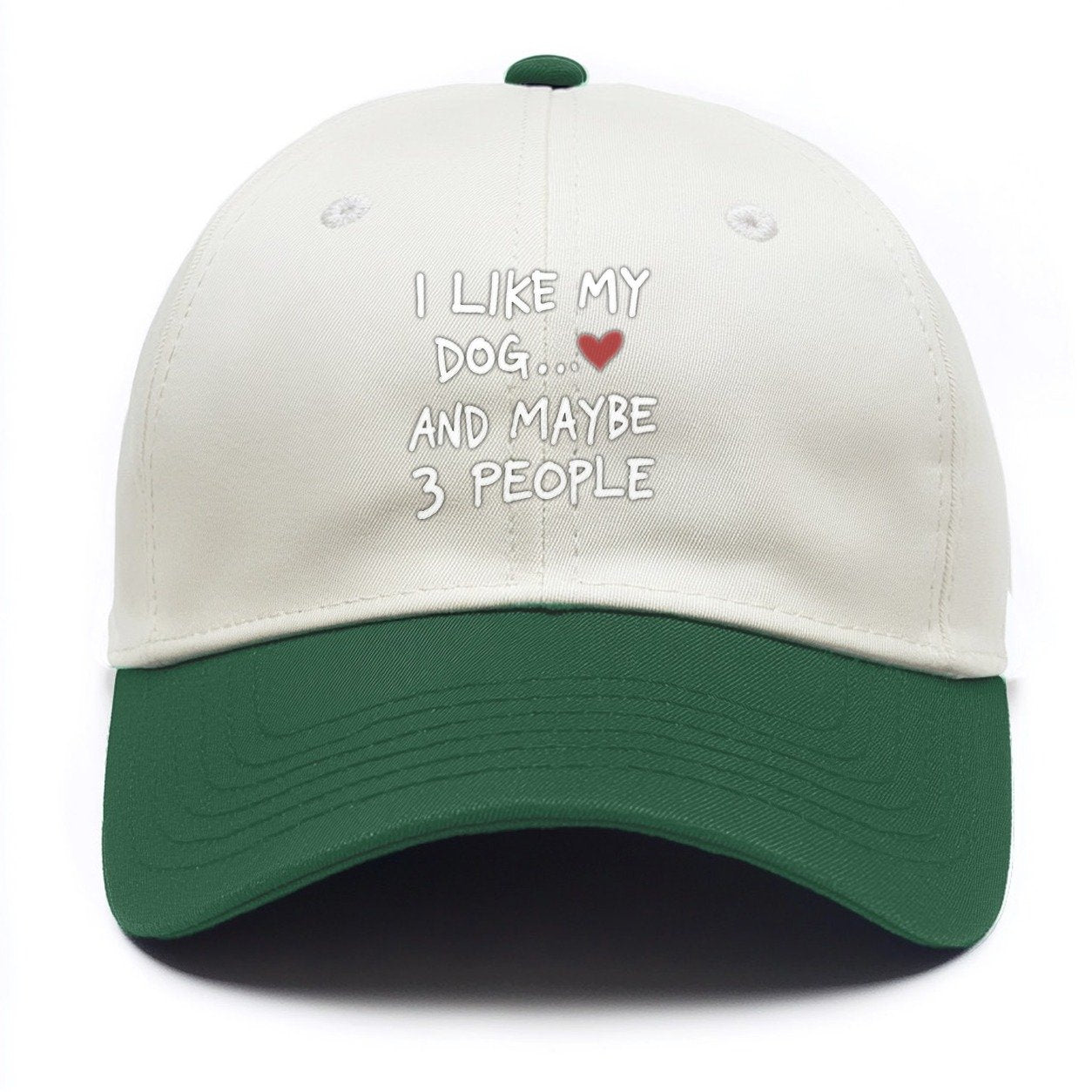 I Like My Dog And Maybe 3 People Two Tone Cap – Green