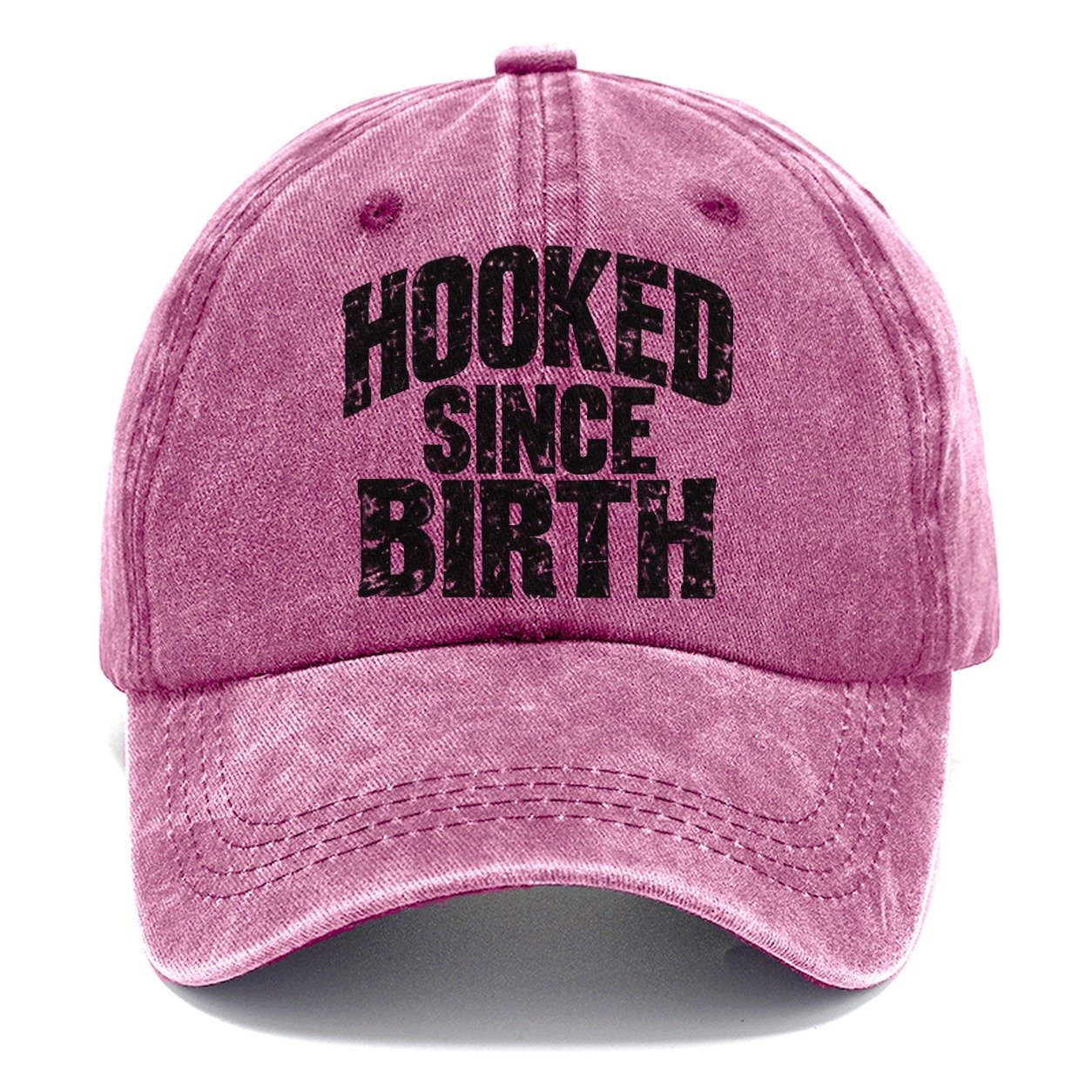 Hooked Since Birth Fishing Club Classic Cap – Dusty Rose