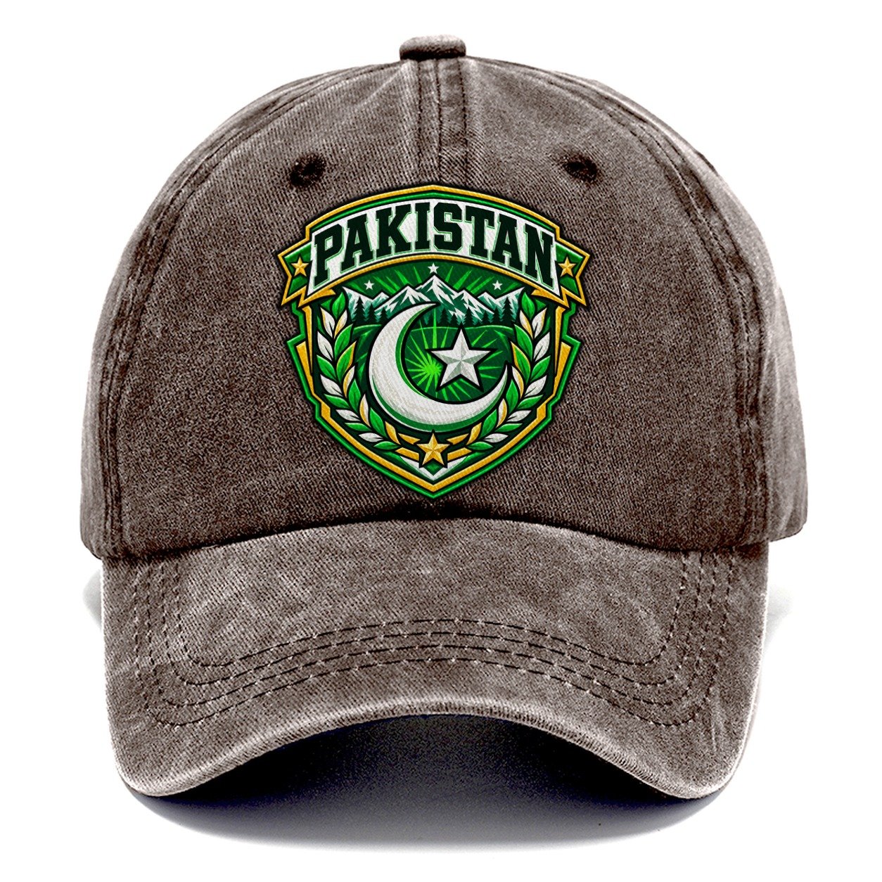 Pakistan Retro Badge Country Logos Classic Cap – Brown