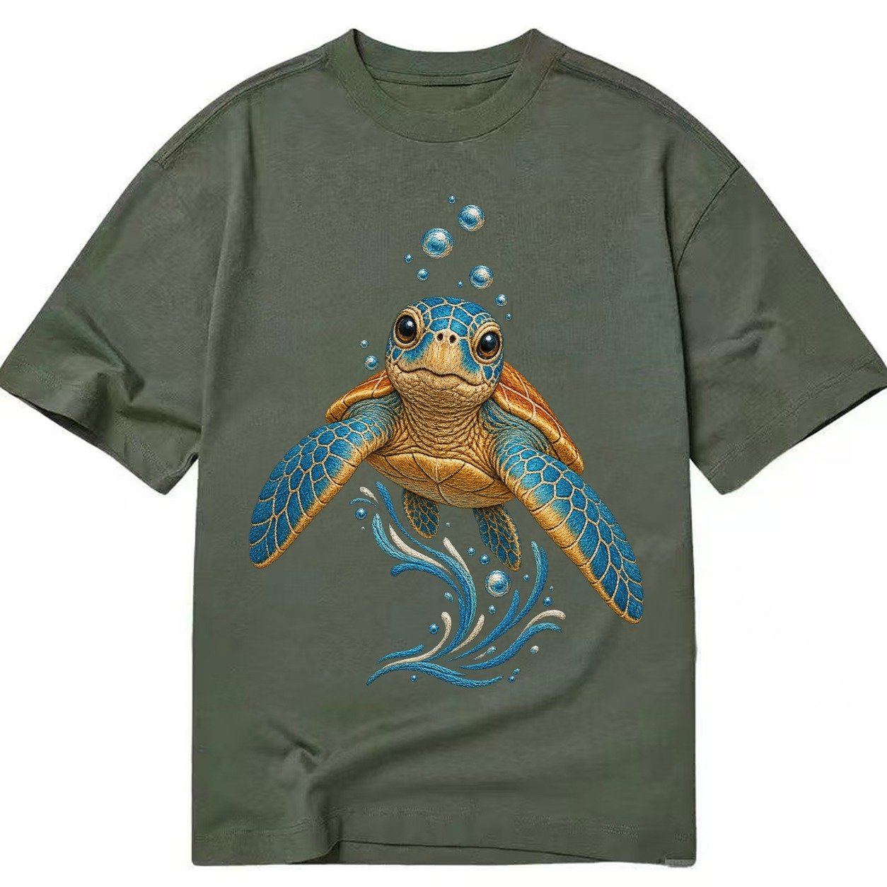 Sea Turtle Serenity Classic T-shirt – Army Green