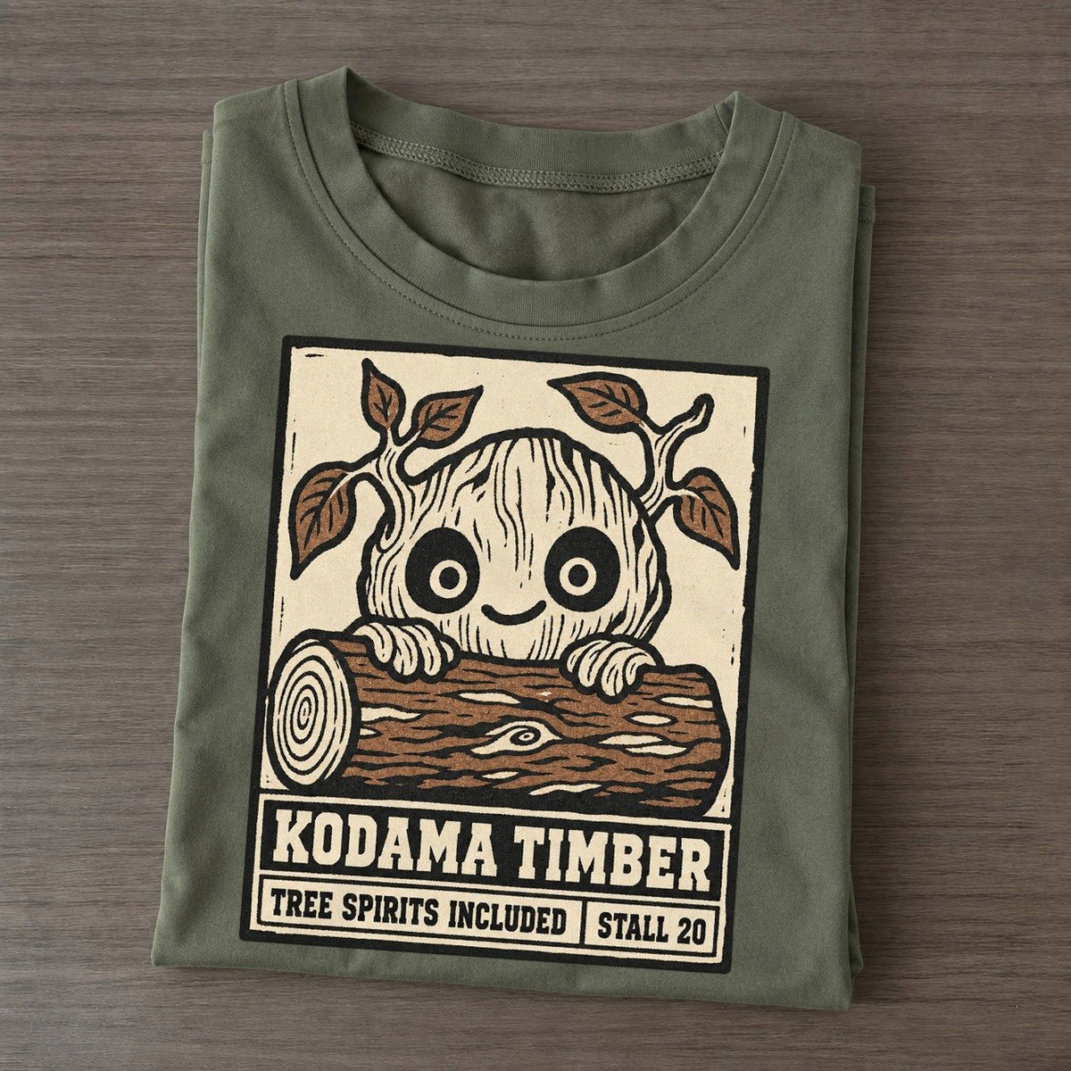 Kodama Timber Yokai Night Market Classic T-shirt – Army Green