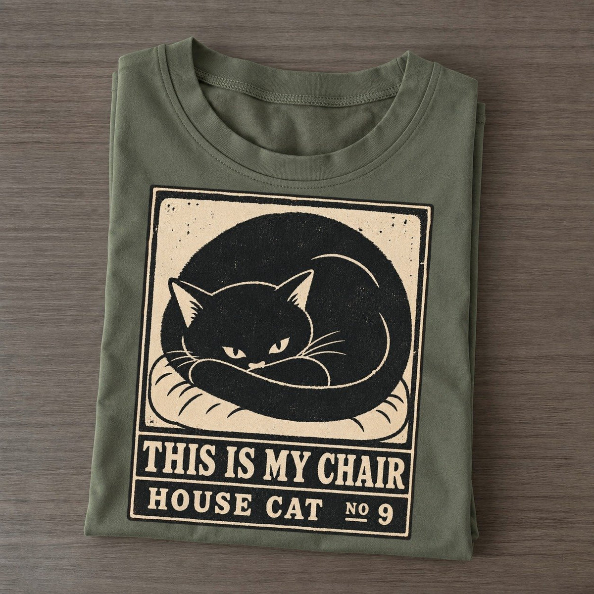 This Is My Chair Neko Says No Classic T-shirt – Army Green