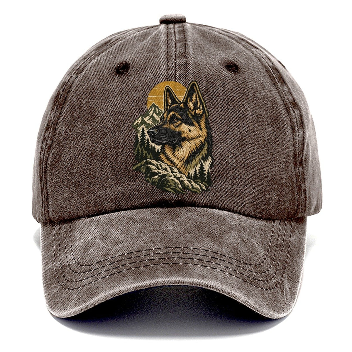German Shepherd Mountain Sun Classic Cap – Brown