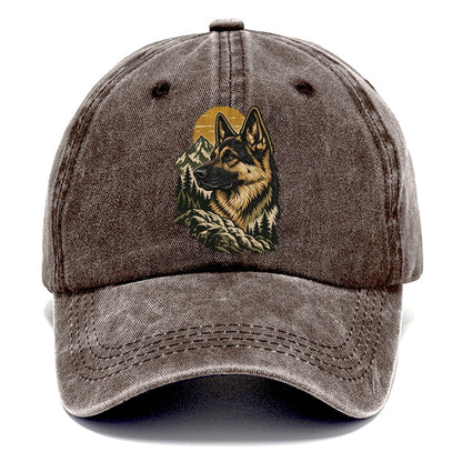 German Shepherd Mountain Sun Classic Cap – Brown