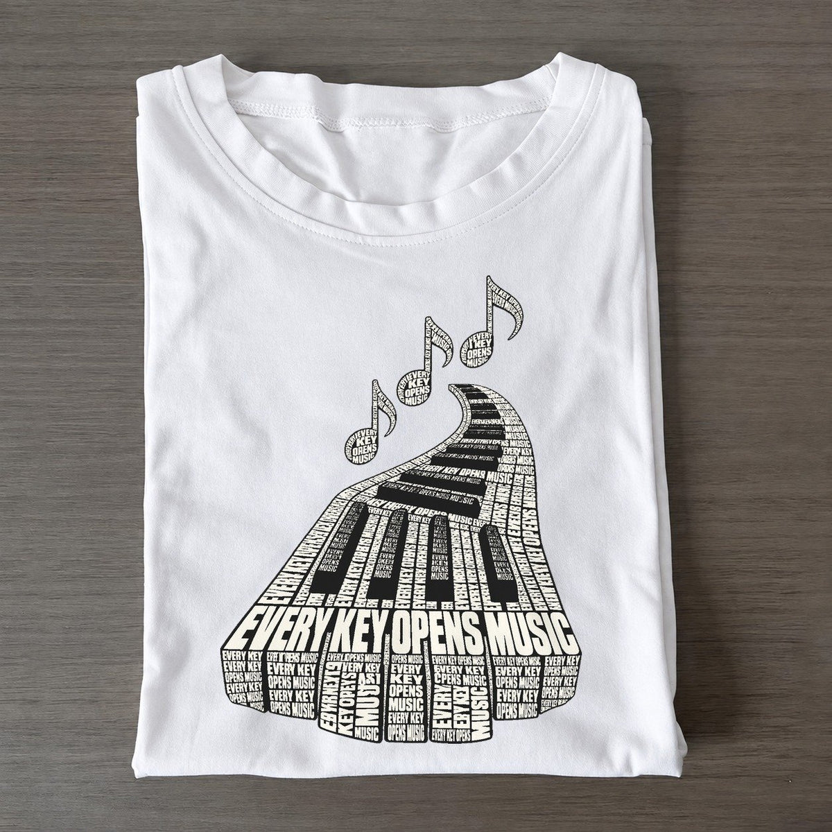 Key And Note Trail Phrase Silhouette Classic T-shirt – White