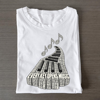 Key And Note Trail Phrase Silhouette Classic T-shirt – White