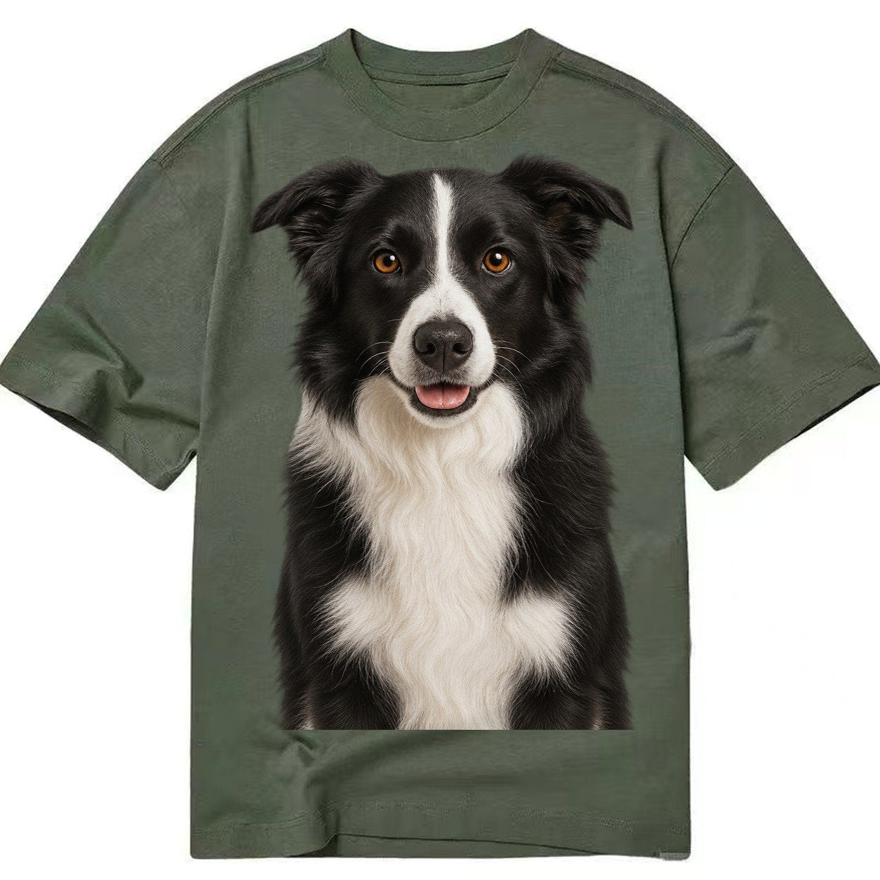 Border Collie Intelligent Companion Classic T-shirt – Army Green