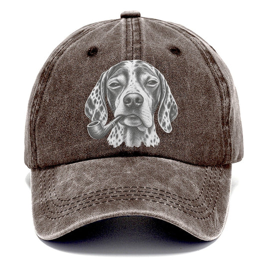 English Pointer Smoking Dogs Classic Cap – Brown