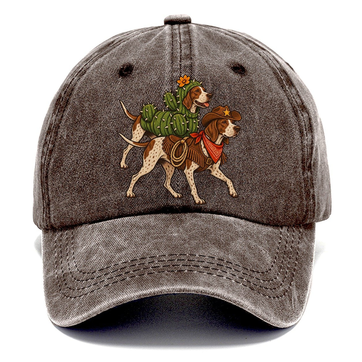 2 Pointers In Halloween Costumes Hdp 38 Parade Lineup Halloween Dog Parade Classic Cap – Brown