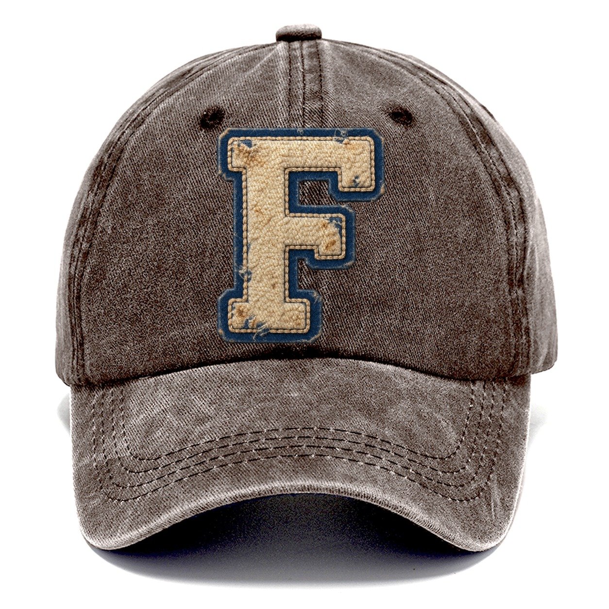 Varsity Chenille F Monogram Classic Cap – Brown