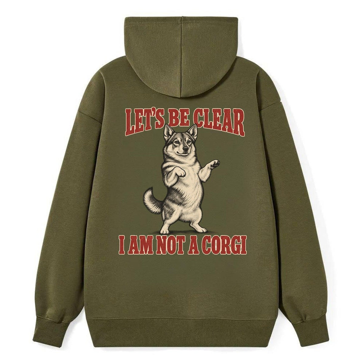 Swedish Vallhund Dog Declarations Classic Pullover Hoodie – Armygreen