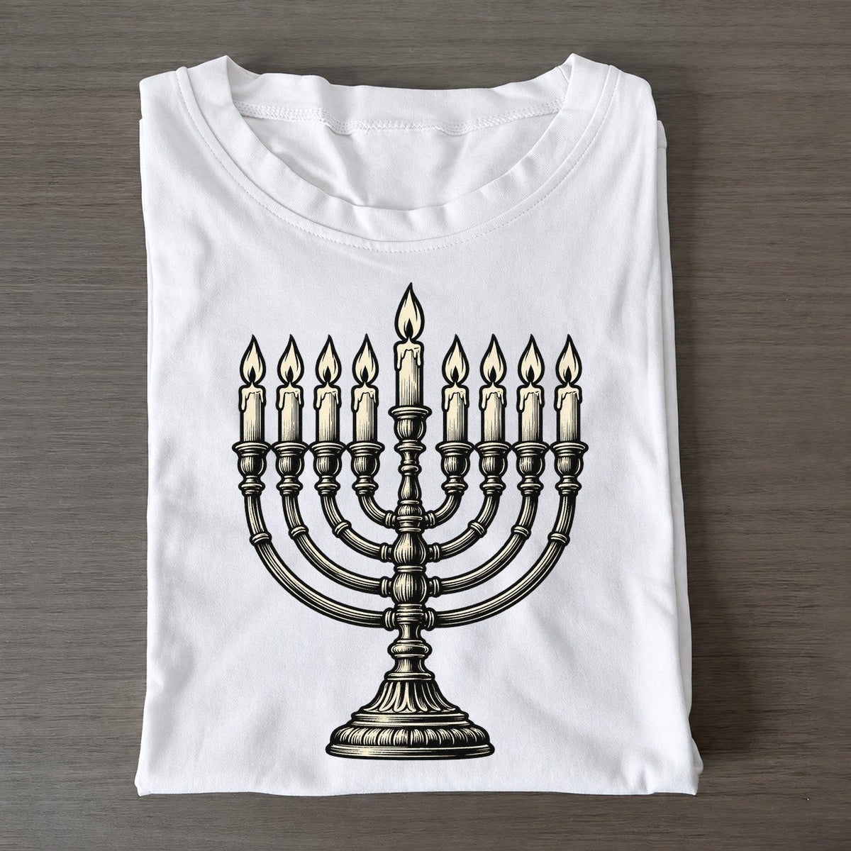 Jewish Hanukkah Nine Lights World Faiths Ink Figures Classic T-shirt – White