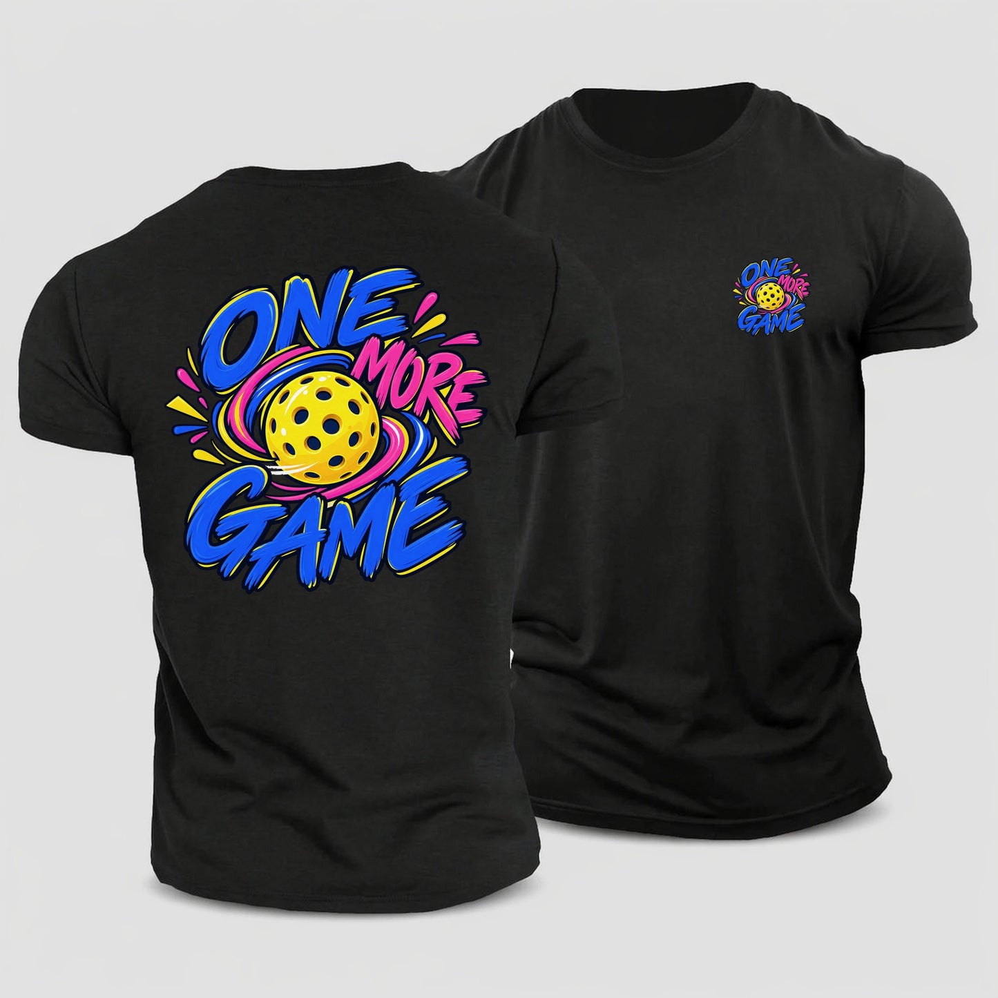 One More Game Pickleball Life Cotton T-Shirt – Black