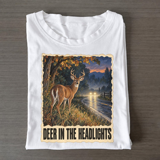 Deer Deer In The Headlights Animal Puns Vol. 2 Classic T-shirt – White