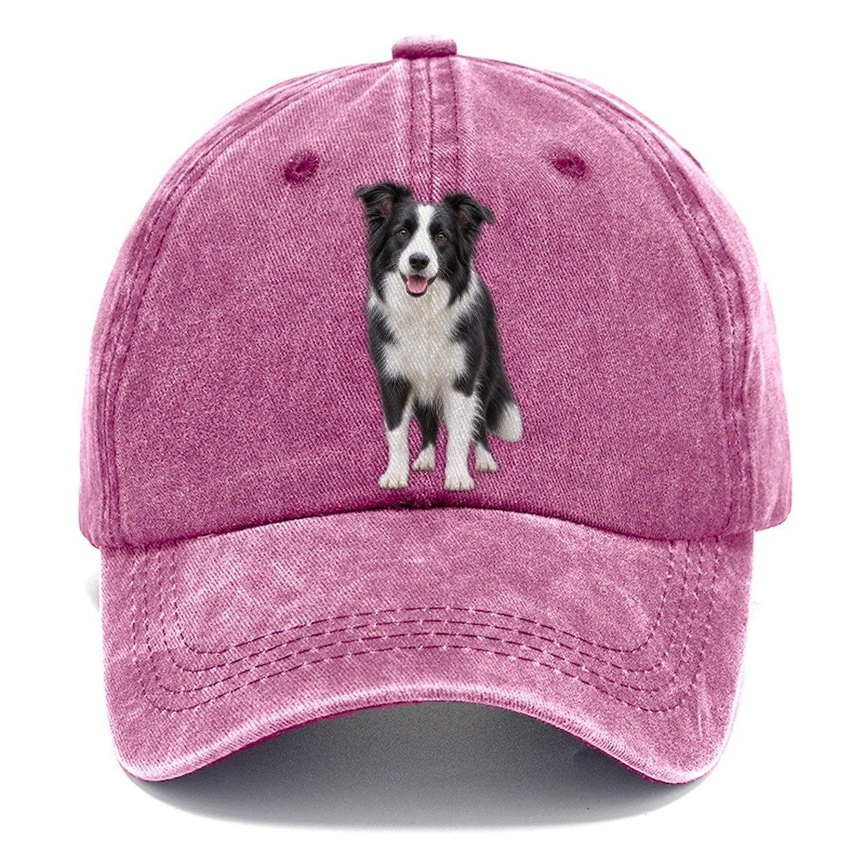 Border Collie Standing Top Breeds Classic Cap – Dusty Rose
