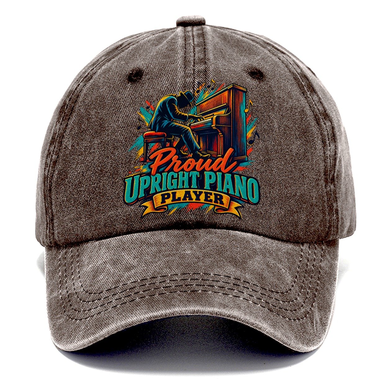 Proud Upright Piano Player Music Instruments Classic Cap – Brown