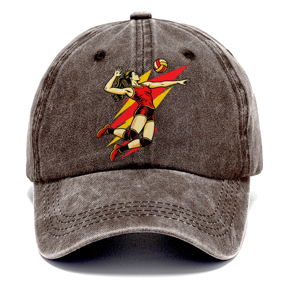 Volleyball Spike Pop Art Classic Cap – Brown