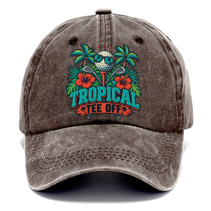 Tropical Tee Off Golf Life Classic Cap – Brown