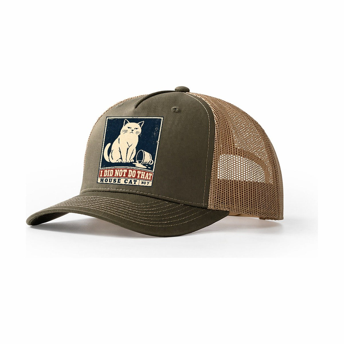 I Did Not Do That Neko Says No Trucker Hat – Olive Khaki