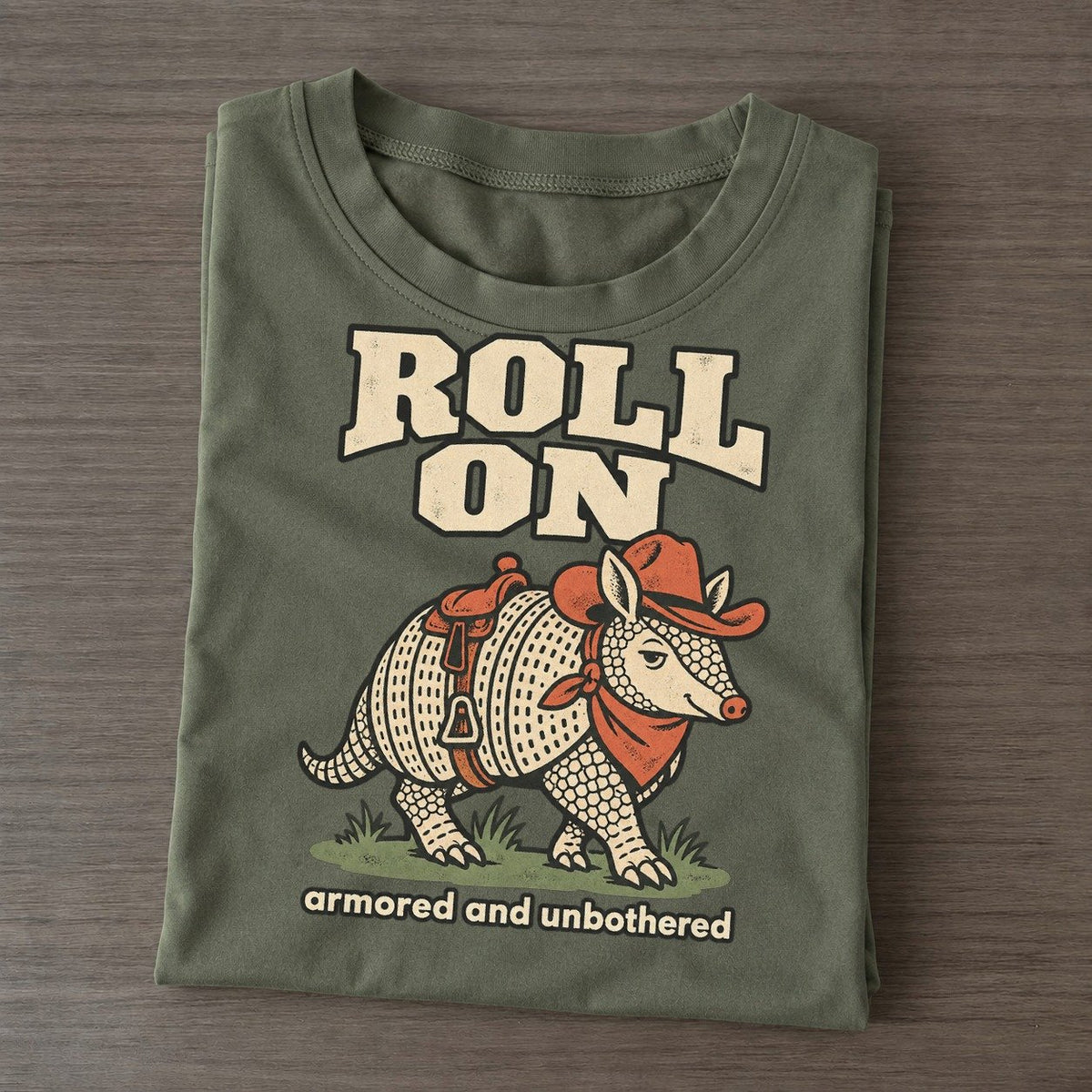 Roll On Cowboy Critters Classic T-shirt – Army Green