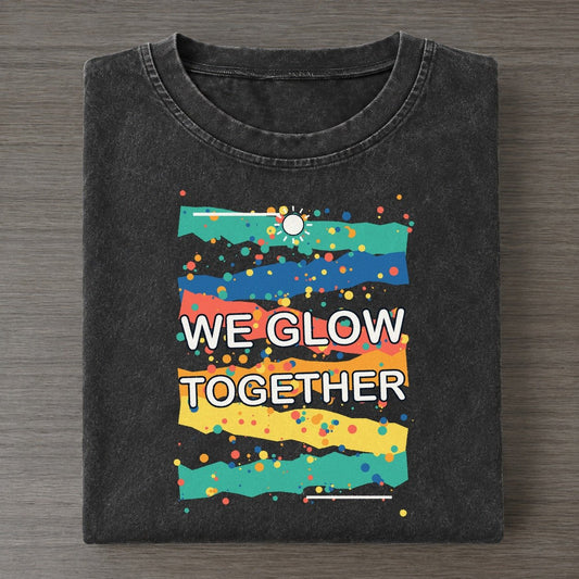 We Glow Together Colorburst Uplift Vintage T-shirt – Black