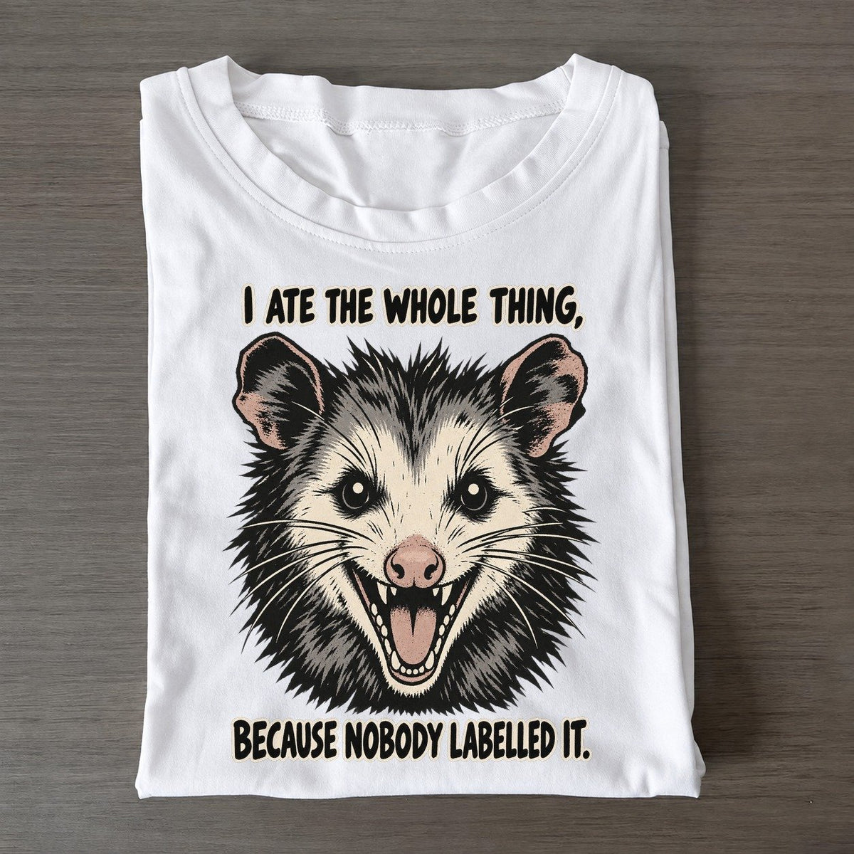 I Ate The Whole Thing Feral Logic Classic T-shirt – White