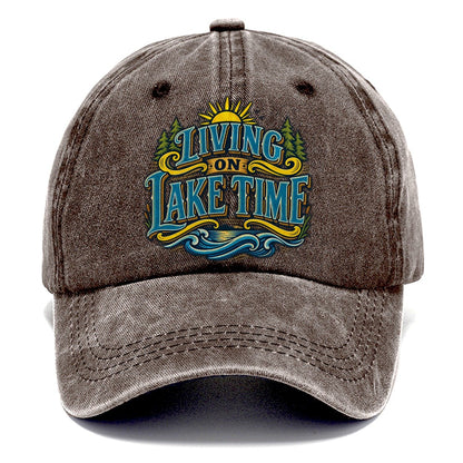 Living On Lake Time Retired Living Classic Cap – Brown