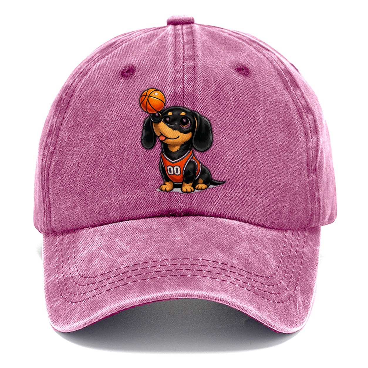 Dachshund Basketball Nose Balance Classic Cap – Dusty Rose