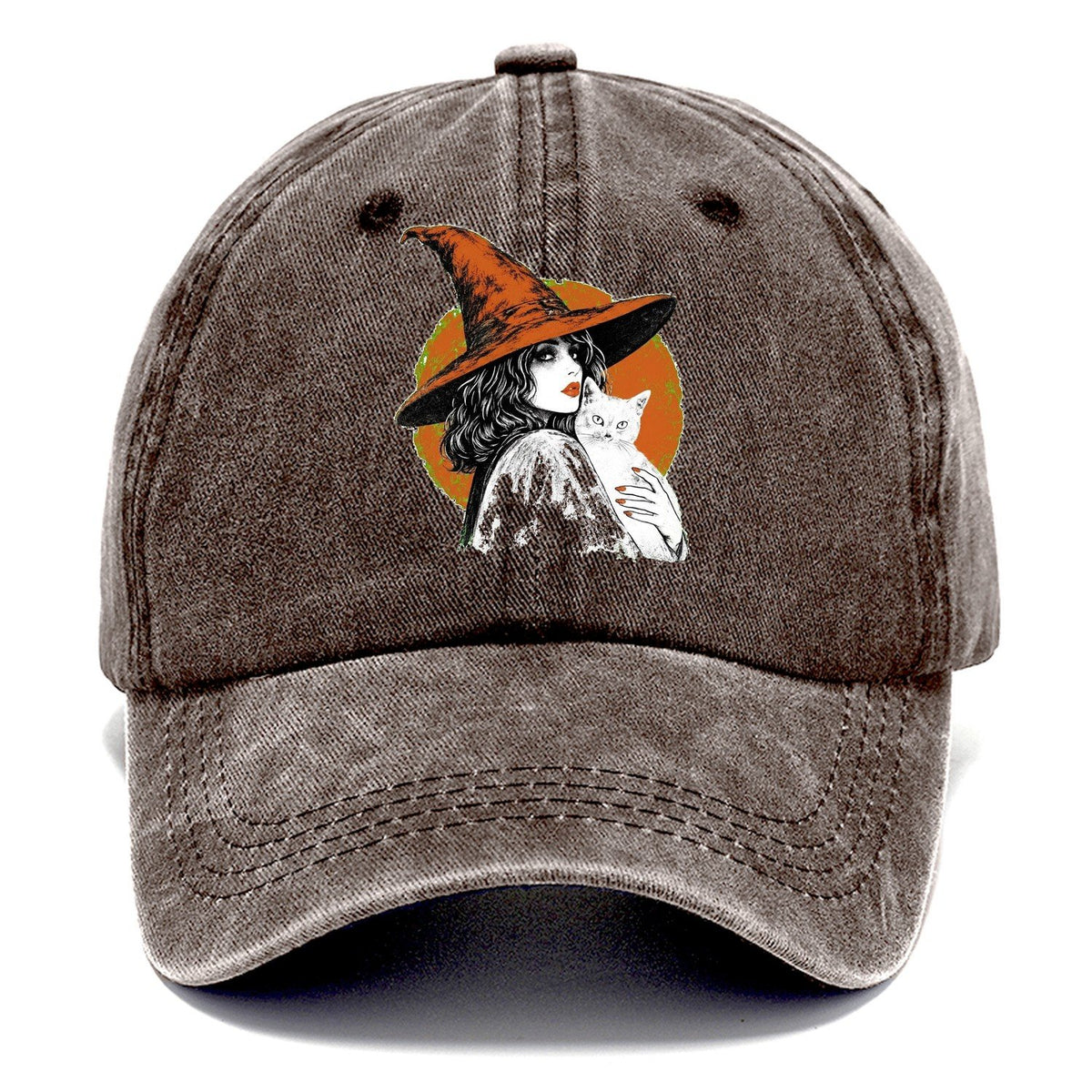 Witch Cat Transparent Classic Cap – Brown