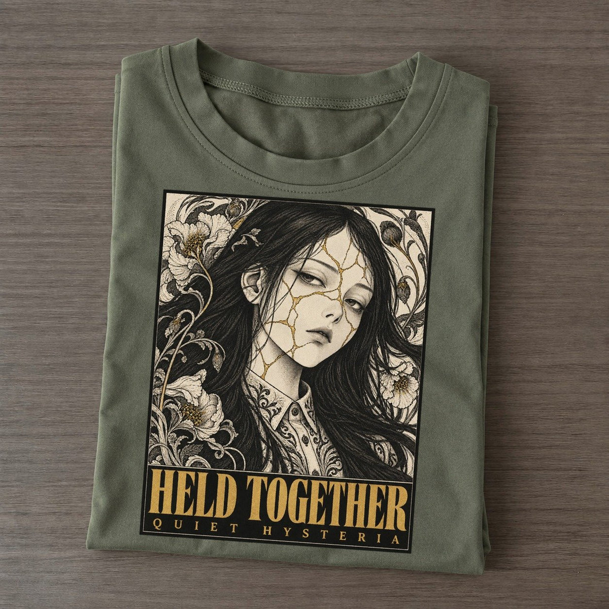 Held Together Quiet Hysteria Classic T-shirt – Army Green